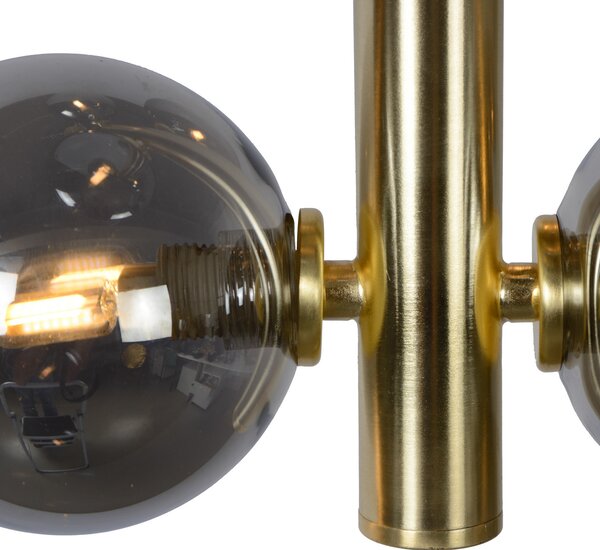 Lucide Tycho lampă suspendată, 6 becuri auriu/gri fumuriu, reglabil, Auriu / Alamă, Camera de zi / sufragerie, Sticlă, Modern