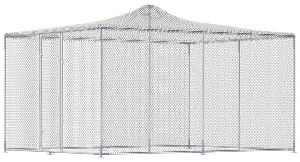 PawHut Țarc pentru Găini de Exterior, 4x3x2m 12㎡ Adăpost pentru Găini din Oțel Galvanizat cu Acoperiș Impermeabil Anti-UV și Închidere Dublă, Coteț pentru Păsări, Animale Mici, Iepuri și Rațe | Aosom Romania