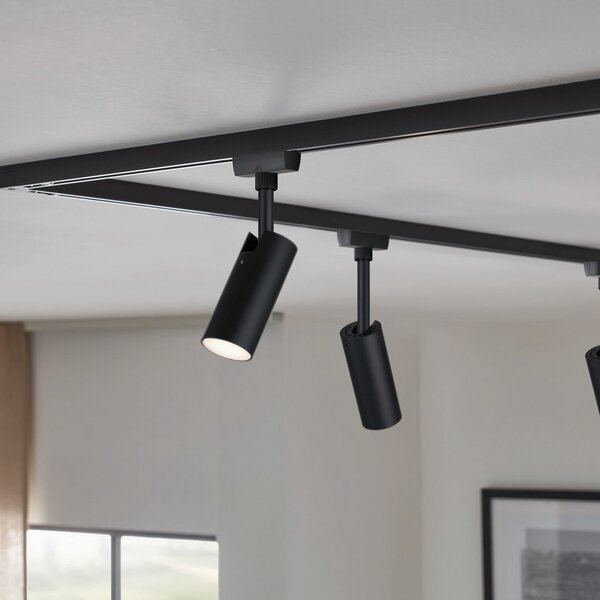Paulmann URail Tubo spot dim 3 trepte 3.000K negru, reglabil, Negru, Camera de zi / sufragerie, Metal, Modern