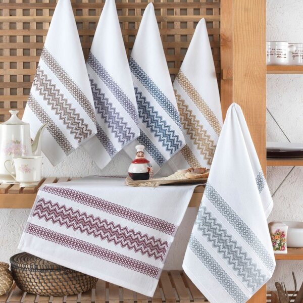 Set 6 prosoape bucatarie, bumbac 100%,40x60 cm, Saheser, Efesto