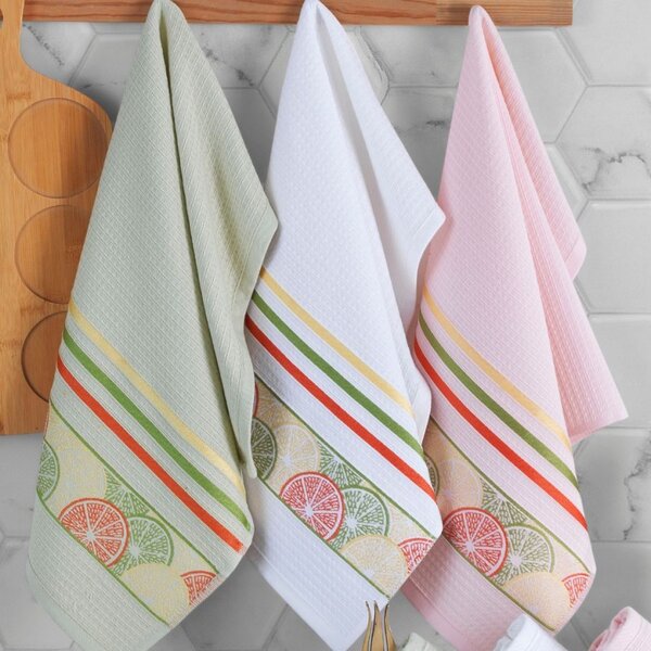 Set 6 prosoape bucatarie, bumbac 100%, 40x60 cm, Saheser, Orange