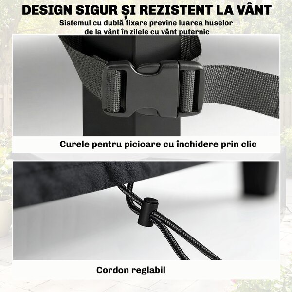Outsunny Huse pentru Mobilier de Grădină 4 Piese, Impermeabile, Negru | Aosom Romania