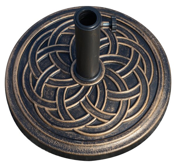 Outsunny Suport Umbrelă 12kg, Design Rotund, Stil Bronz, pentru Exterior | Aosom Romania