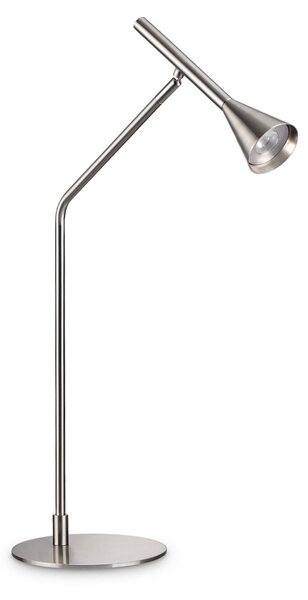 IDEAL LUX Lampa de masă cu LED Diesis, nichel, înălțime 65 cm, dimabilă, reglabil, Metalic, Camera de zi / sufragerie, Metal, Modern