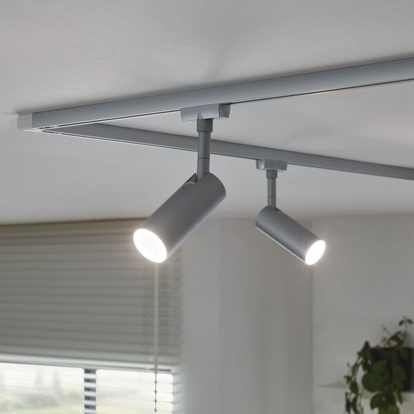 Paulmann URail Tubo spot dim 3 trepte 4.000K crom, reglabil, Gri, Camera de zi / sufragerie, Metal, Modern