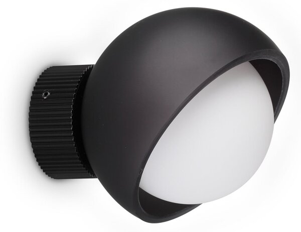 IDEAL LUX Aplică Bloom, negru, Ø 12 cm, metal, Negru, Camera de zi / sufragerie, Metal, Modern