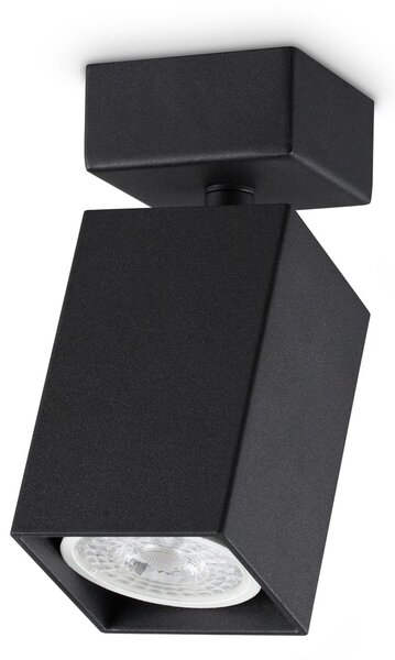 IDEAL LUX Spot de tavan Dynamite Square, negru, lungime 5,7 cm, Negru, Camera de zi / sufragerie, Metal, Modern