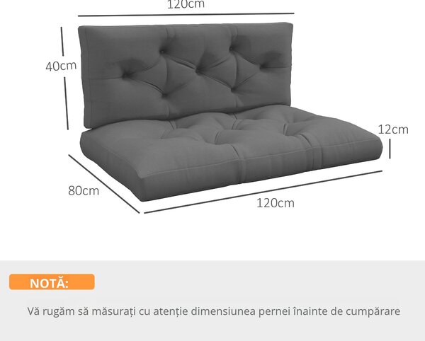 Outsunny Set de 2 Perne pentru Sezut si Spatar pentru Exterior