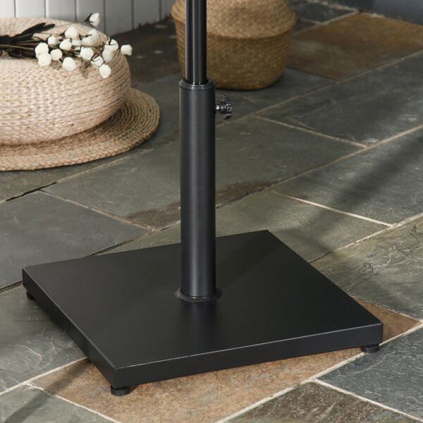Baza de Umbrelă Pătrată Outsunny pentru Stâlpi Diferite Dimensiuni Φ3/3.5/3.8, Suport Robust 45x45x39cm, Negru | Aosom Romania