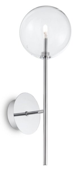 IDEAL LUX Aplică Equinoxe, crom/transparent, înălțime 45 cm, Crom, Camera de zi / sufragerie, Metal