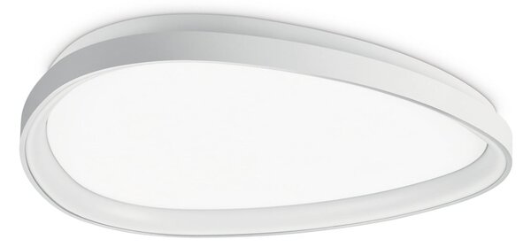IDEAL LUX Plafonieră LED Gemini, albă, 61 cm, 4000 K, cu întrerupător, Alb, Camera de zi / sufragerie, Metal, Modern
