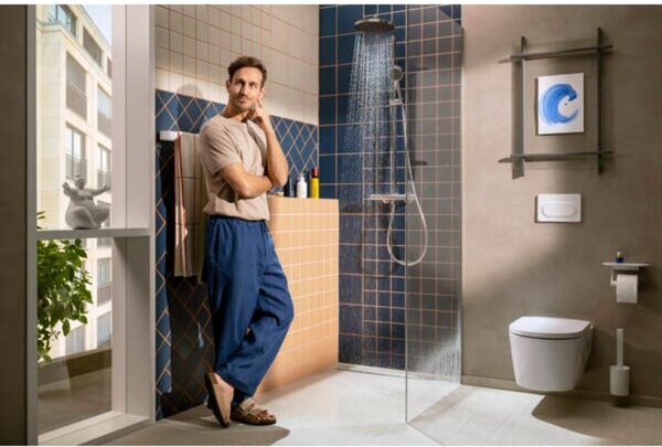 Coloană de duș Hansgrohe, Activera S, cu baterie termostatică Ecostat Fine, crom