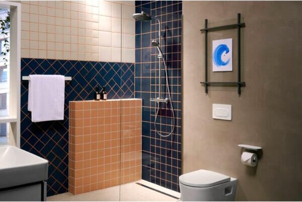Coloană de duș Hansgrohe, Activera S, cu baterie termostatică Ecostat Fine, crom