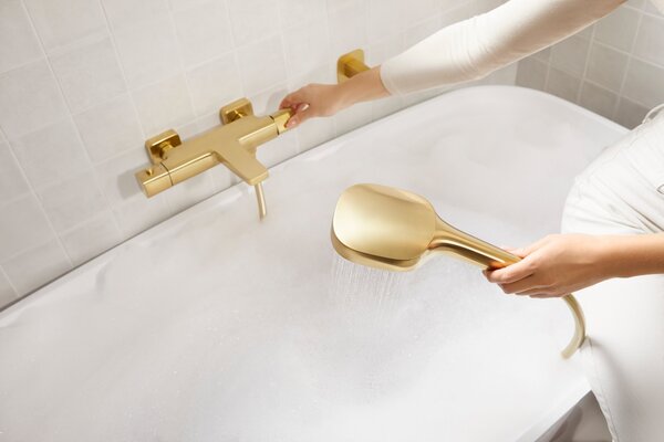 KFA Armatura Malaga Brushed Light Gold baterie cadă-duș perete cu termostat auriu 5754-010-31