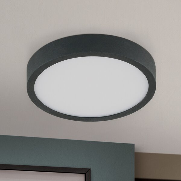 ORION Plafonieră cu LED Bully în negru, 3.000 K, Ø14cm, Negru, Camera de zi / sufragerie, Metal