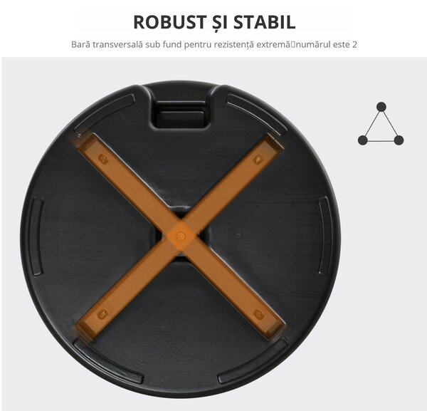 Outsunny Bază de Umbrelă Rotundă din Plastic Rezistent 30kg, Ø55x14cm, Ideală pentru Stabilitate, Ușor de Mutat, Negru | Aosom Romania