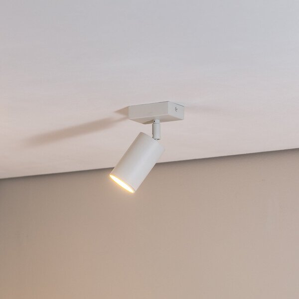 Argon Spot de tavan Sado alb oțel, reglabil 1 bec unghiular,, Alb, Camera de zi / sufragerie, Metal, Modern