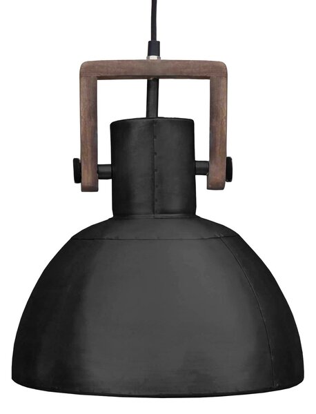 PR Home Ashby Single suspendată Ø29cm negru-zinc, reglabil, Lemn, Camera de zi / sufragerie, Lemn, Design industrial