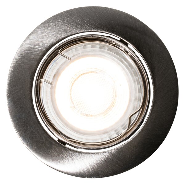 Set de 6 spoturi încastrate moderne Gunmetal GU10 rotunde de 50 mm orientabile - Edu