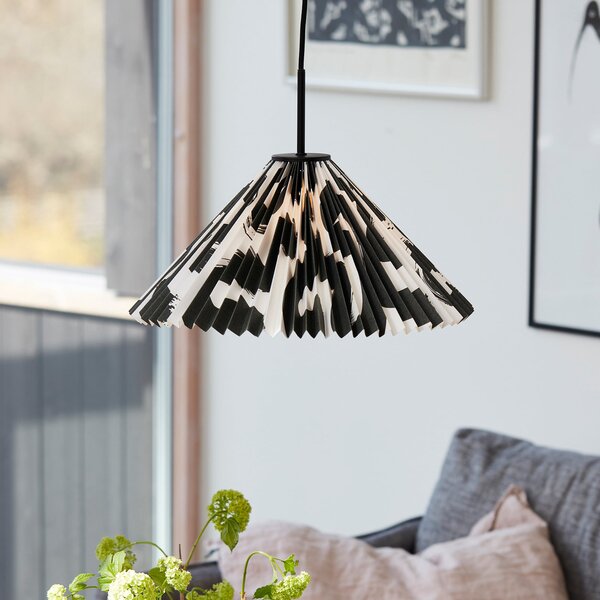 PR Home Polly lampă suspendată design origami, Negru, Camera de zi / sufragerie, Hârtie / Carton