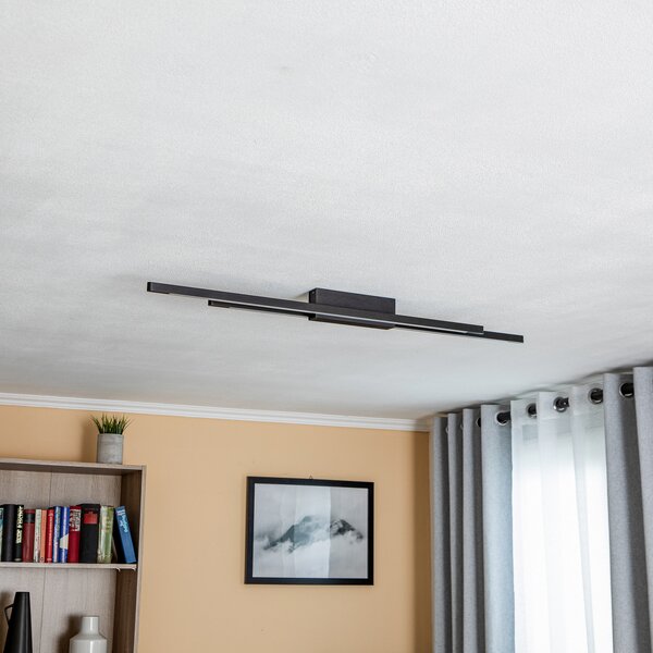 Quitani Talon LED plafonieră 2 becuri negru anodizat, reglabil, Negru, Bucătărie, Aluminiu, Modern, Plafon cu flacără multiplă