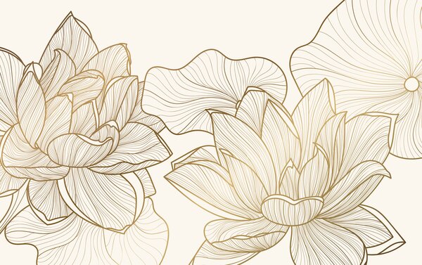 Tapet Golden Lotus