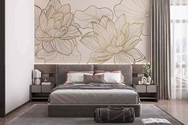 Tapet Golden Lotus