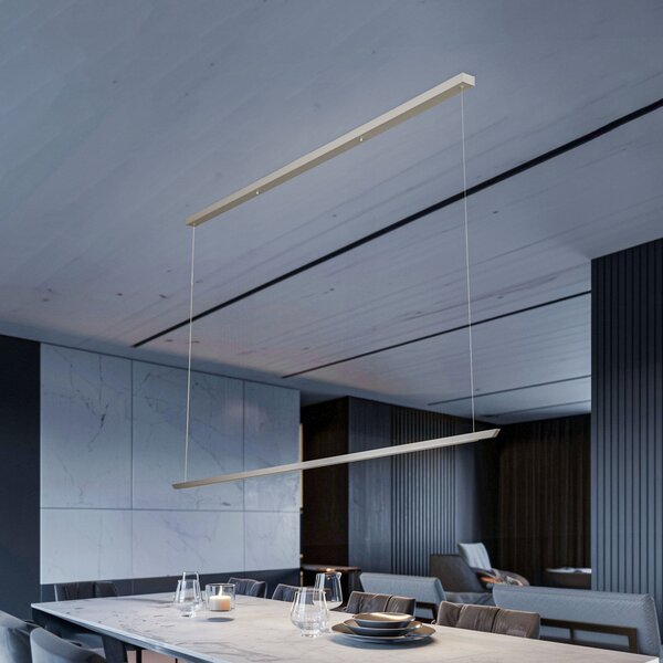 Quitani Niara Lampă suspendată cu LED CCT aluminiu anodizat/natural, reglabil, Gri, Bucătărie, Aluminiu, Modern