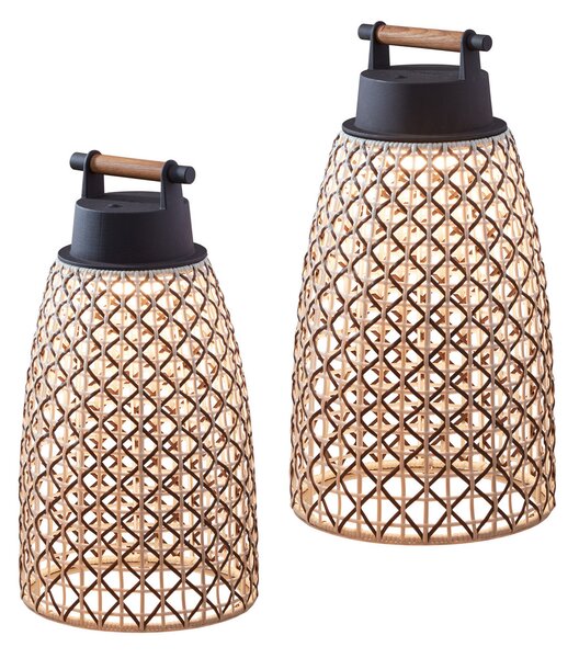 Bover Nans M/49/R Lampa de masă cu baterie pentru exterior maro, reglabil, Maro / Rugină, Plastic, Design