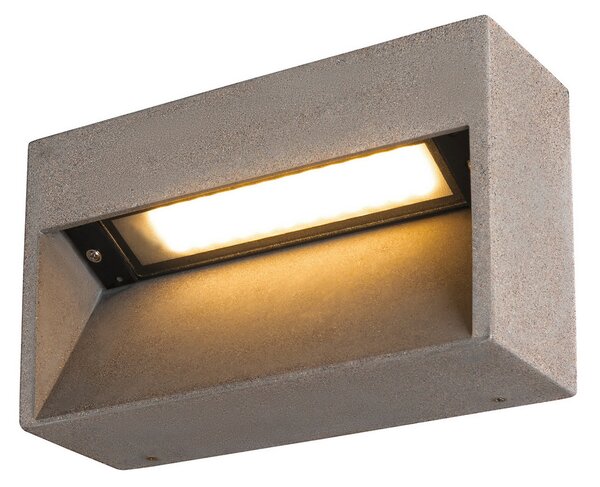 SLV Concreto Lampă LED pentru perete exterior, lățime 37,5 cm, Gri, Beton, Modern
