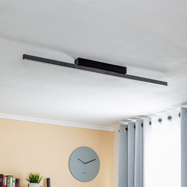 Quitani Zino plafonieră LED gri ardezie 38W, reglabil, Negru, Hol, Aluminiu, Modern