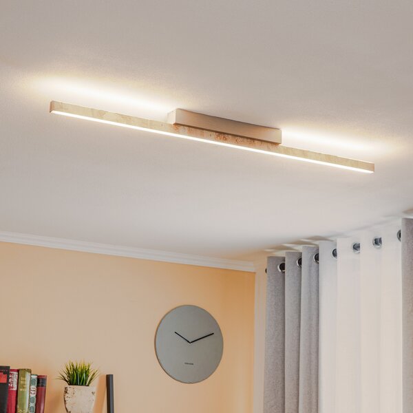 Quitani Zino plafonieră LED ardezie aur 38W, reglabil, Bej, Hol, Aluminiu, Modern