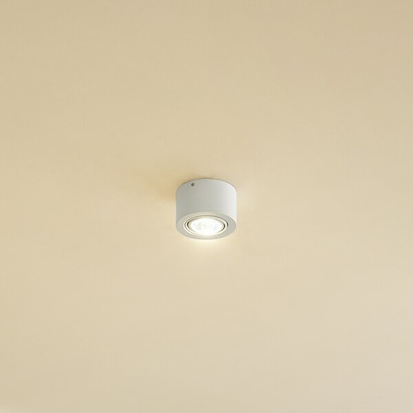 Lindby Downlight Jyla, 1 bec, alb mat, GX53, reglabil, Alb, Camera de zi / sufragerie, Metal, Modern