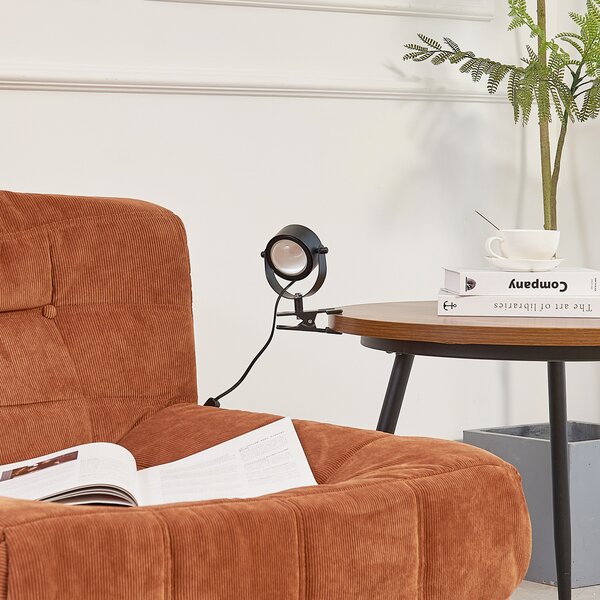 Lindby Lampă cu clemă Jyla, negru mat, GX53, Negru, Camera de zi / sufragerie, Metal, Modern