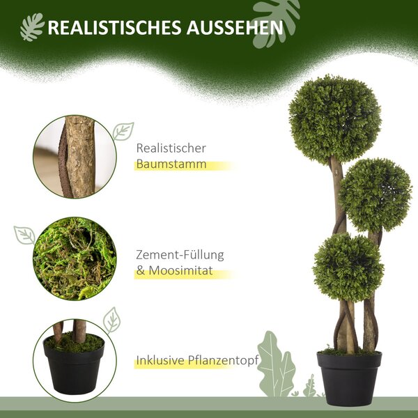 Plantă artificială, buxus, în ghiveci, înălțime 90cm