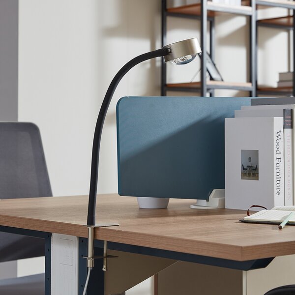 Lindby Lampa cu clemă șurub Jyla, nichel mat, GX53, braț flexibil, Metalic, Camera de zi / sufragerie, Metal, Modern