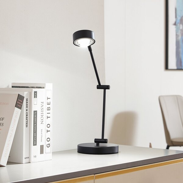 Lindby Lampa de masă Jyla, 36 cm, negru mat, GX53, flexibilă, Negru, Camera de zi / sufragerie, Metal, Modern