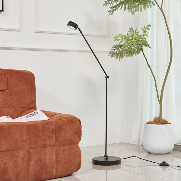 Lindby lampadar Jyla, 88 cm, negru mat, GX53, flexibilă, Negru, Camera de zi / sufragerie, Metal, Modern