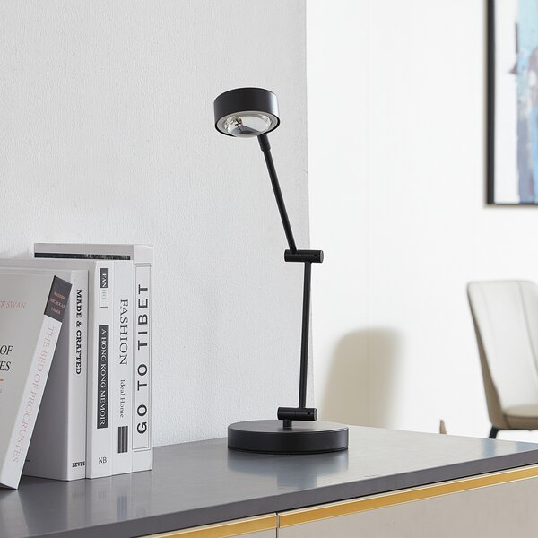 Lindby Lampa de masă Jyla, 36 cm, negru mat, GX53, flexibilă, Negru, Camera de zi / sufragerie, Metal, Modern