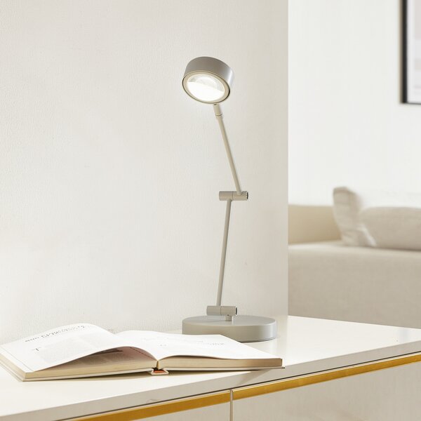 Lindby Lampă de masă Jyla, 36 cm, alb mat, GX53, flexibilă, Alb, Camera de zi / sufragerie, Metal, Modern