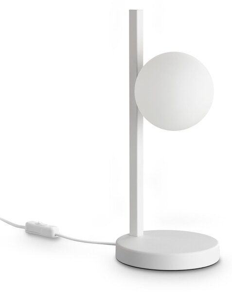 IDEAL LUX Lampa de masă Binomio, albă, înălțime 38 cm, metal, Alb, Camera de zi / sufragerie, Metal, Modern