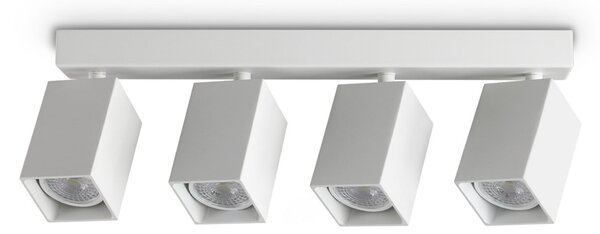 IDEAL LUX Spot de tavan Dynamite Square alb, 38 cm, cu 4 becuri, Alb, Camera de zi / sufragerie, Metal, Modern
