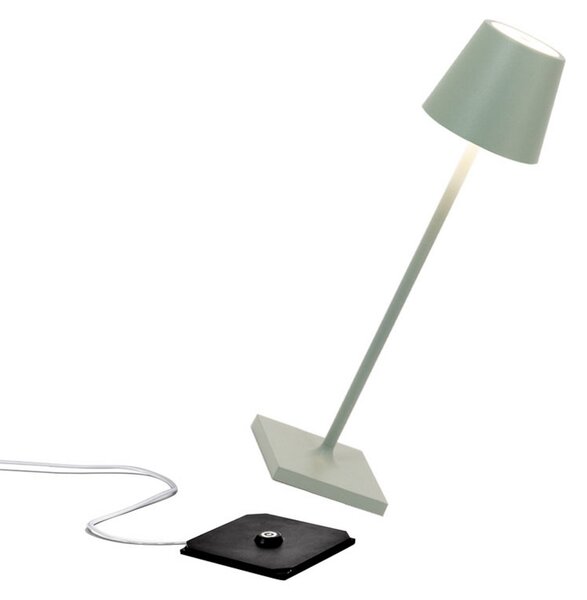 Zafferano Lampă cu acumulator Poldina micro IP65 salvie, reglabil, Verde, Aluminiu, Modern
