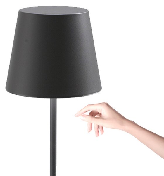 Zafferano Poldina XXL lampadar cu baterie IP54 gri, reglabil, Gri, Camera de zi / sufragerie, Metal, Modern