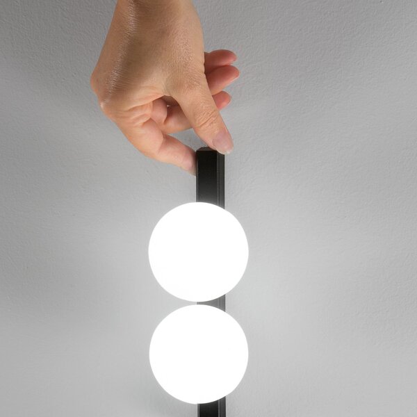 IDEAL LUX Lampadar LED Binomio, negru, 155 cm, metal, cu 4 becuri, Negru, Camera de zi / sufragerie, Metal, Modern