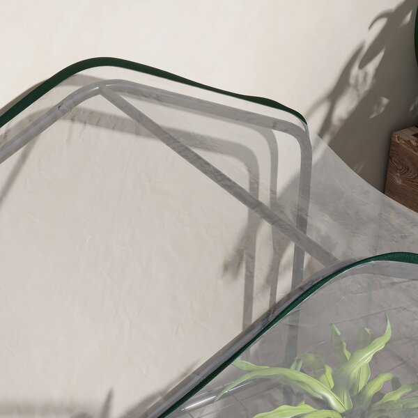 Outsunny Sera de Balcon cu 3 Niveluri și Ușă Rulantă, Sera pentru Grădină cu Structură din Oțel și Acoperiș din Plastic, pentru Plante, Flori, Fructe, 59x39x127 cm, Transparentă | Aosom Romania