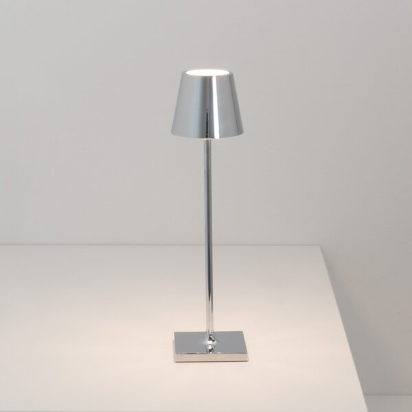 Zafferano Lampa cu acumulator Poldina micro, interior crom lucios, Metalic, Camera de zi / sufragerie, Metal, Modern