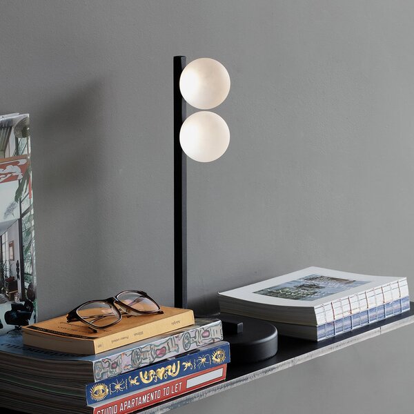 IDEAL LUX Lampa de masă Binomio, negru, înălțime 38 cm, metal, Negru, Camera de zi / sufragerie, Metal, Modern