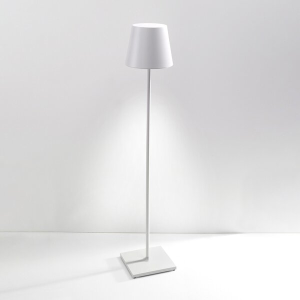 Zafferano Poldina XXL lampadar cu baterie IP54 albă, reglabil, Alb, Camera de zi / sufragerie, Metal, Modern