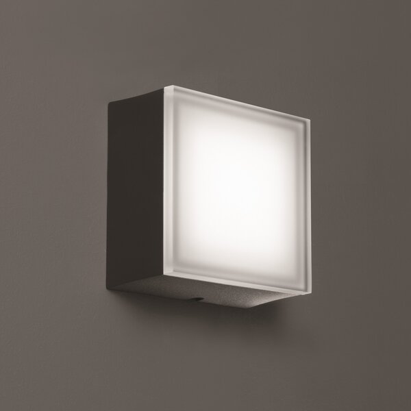 LCD LED lampă de perete pentru exterior 1425 grafit 12,5 x cm, Negru, Metal